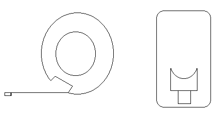 Technical diagram of mechanical components (measuring tape)
